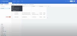Airtable table showing a new record automatically created from a Calendly meeting booking.