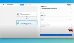Click the &quot;+Add to&quot; button and map the data you want to add to the spreadsheet.