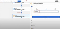 Pick HubSpot as the destination to create new contacts from Calendly.