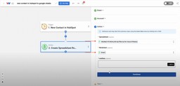 Select the spreadsheet and worksheet in Google Sheets where new contacts will be stored.