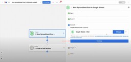 Connecting a Google Sheets account inside Workload to power the automation.