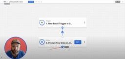 Adding a new action step in Workload to continue the Gmail automation workflow.