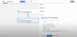 Test the Send Email action in Gmail.