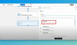 Choose the action event &quot;Send Email&quot;.