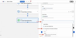 Mapping formatted end time output into spreadsheet from Google Tasks to Sheets Rows workflow