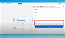 Enter the search query that will display the emails you want to use.