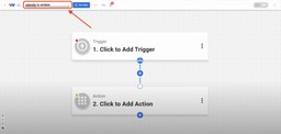 Naming the workflow 'calendly to airtable' in Workload’s visual editor to keep it organized and easy to find.