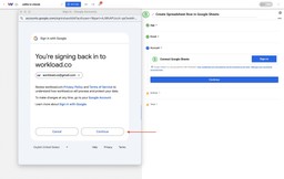 Finalizing Google account access for the automation that logs new Zettle purchase data in Sheet