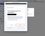 Reviewing access screen before continuing the connection