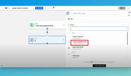 Select &quot;Create Detailed Event&quot; as the Step 2 action event.
