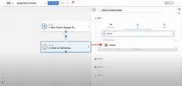 Selecting Todoist as the action app in the second step of the automation workflow in Workload.