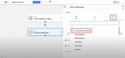Add an action step by clicking on the &quot;TOOLS&quot;  menu and then selecting &quot;AI Formatter by Workload&quot;.