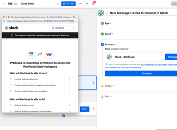 Authorize Workload to use Slack