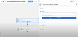 Setting the trigger event to &quot;New Event&quot; in Google Calendar within Workload.