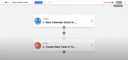 Toggling on the workflow to automate syncing between Outlook and Todoist.