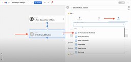 Add an action step by selecting AI Formatter by Workload in the Tools menu.