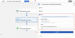 Track Slack Mentions in Google Sheets Automatically 💬 by mapping timestamp input data into the AI Formatter step.