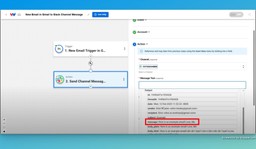 Map the data from the trigger into the Slack &quot;Send Channel Message&quot; step.