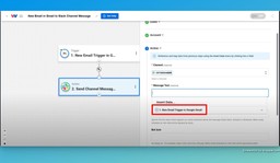 Map the data from the trigger into the Slack &quot;Send Channel Message&quot; step.