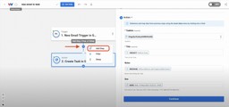 Insert a new step in your workflow between the Gmail trigger and Google Tasks action to process data.