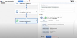 Testing the final action to Automatically Log Google Tasks into Google Sheets