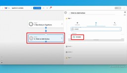 Select Airtable as the action app and &quot;Create Record&quot; as the event.