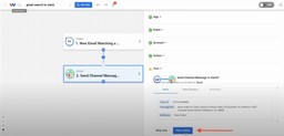 Editor view of the Workload Platform with a red arrow pointing to the &quot;Test action&quot; button in the bottom center of the screen.