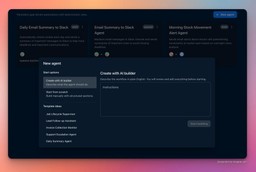 Workload Agent Builder user interface