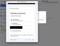 Choose the Google account to authorize for Google Tasks.