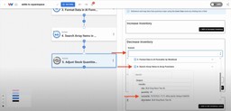 Mapping the variant ID pulled from the search step to decrease inventory.