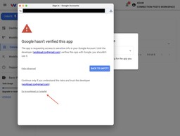 Security screen with unsafe app warning before allowing access.