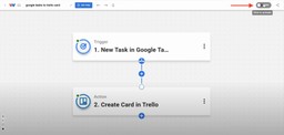 Activate the Create Trello Cards from Google Tasks automation in Workload.