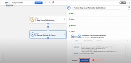 Test the AI Formatter by Workload step and make sure the data is formatted correctly.