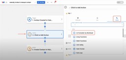 Add the AI Formatter by Workload as the next step to prepare invitee data.
