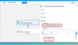 Select the Google Sheets spreadsheet and sheet that you want the trigger to monitor.