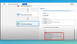 Create your message text to automate Google Forms and Slack with AI by Workload.