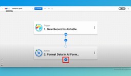 Add a new step to the end of the workflow by clicking the blue &quot;+&quot; button.