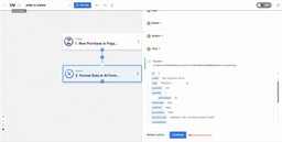 Clicking Continue to proceed after verifying the output from the AI Formatter for use in the next step