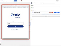 Zettle sign-in prompt to connect your sales data before syncing it with Squarespace inventory