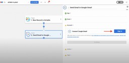 Authorizing Gmail account connection in Workload to enable automated email sending
