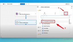 Add an &quot;AI Formatter by Workload&quot; step by selecting the Tools menu.