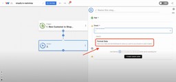 Choose &quot;Format Data&quot; from the event dropdown menu.