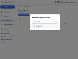 Connect Google Tasks to Workload by selecting it from the app list.