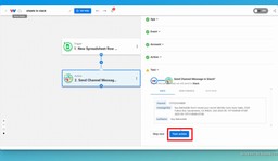 Test the action to make sure the message is correctly sent to the channel.