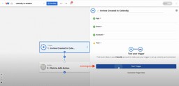 Testing the Calendly trigger to make sure it pulls the most recent invitee for building the workflow.