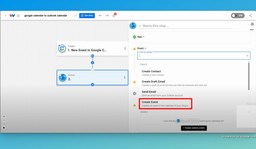 Click on &quot;Create Event&quot; as the action event.