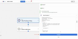 Clicking Continue in Workload after a successful test of the Zettle trigger to finalize sales automation