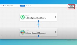 Activate this Google Sheets to Slack Messaging workflow and begin to receive automatic updates right away.