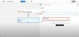 Select Format Data as the action event.
