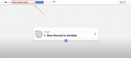 Naming your automation “Airtable to Google Calendar” inside the Workload editor